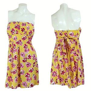 Jump Girl Floral Strapless Pleated Mini Dress
